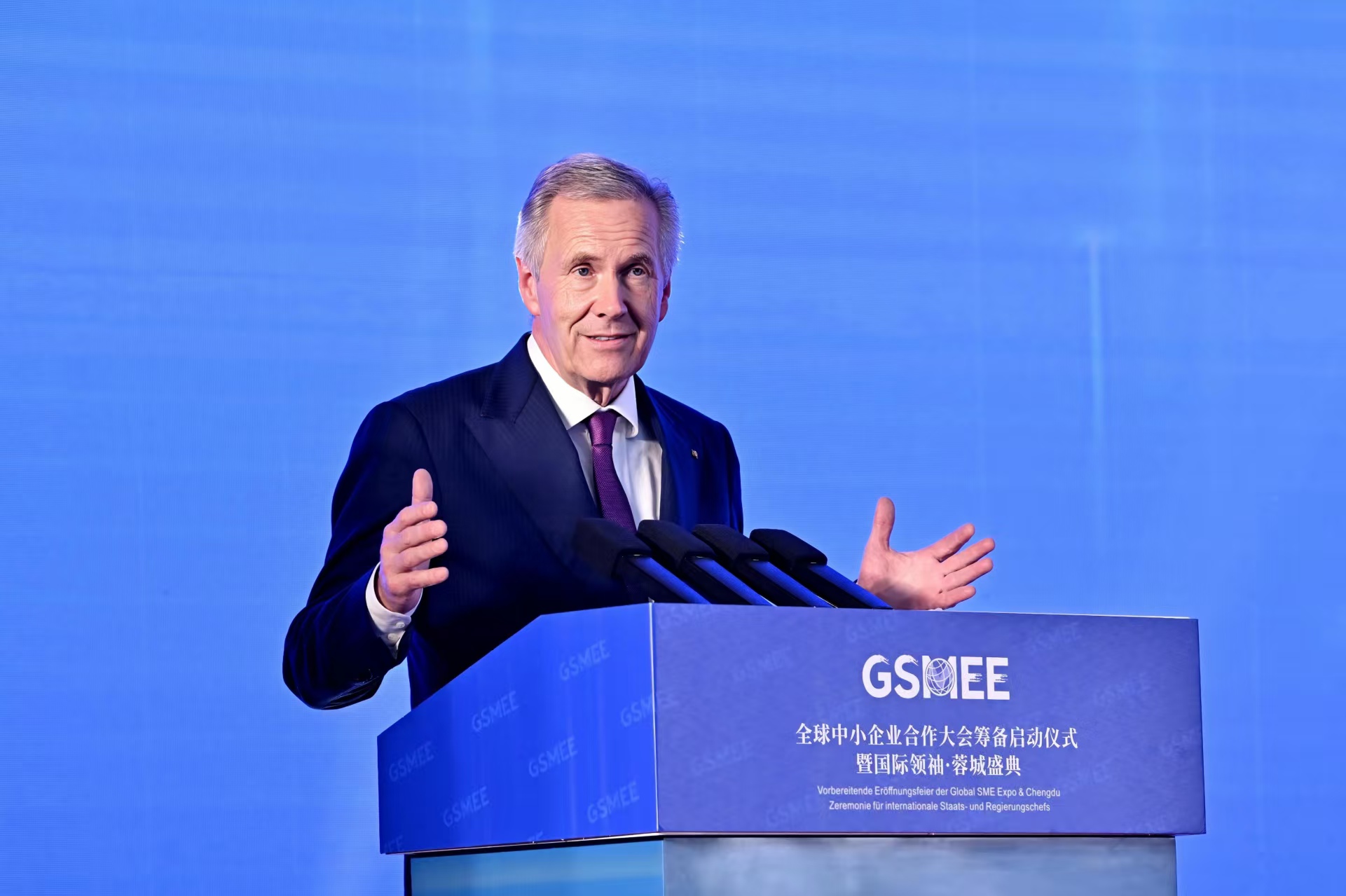 3、第十任德国联邦总统、全球中小企业联盟名誉主席、2022年度中国政府友谊奖获得者克里斯蒂安·武尔夫致辞